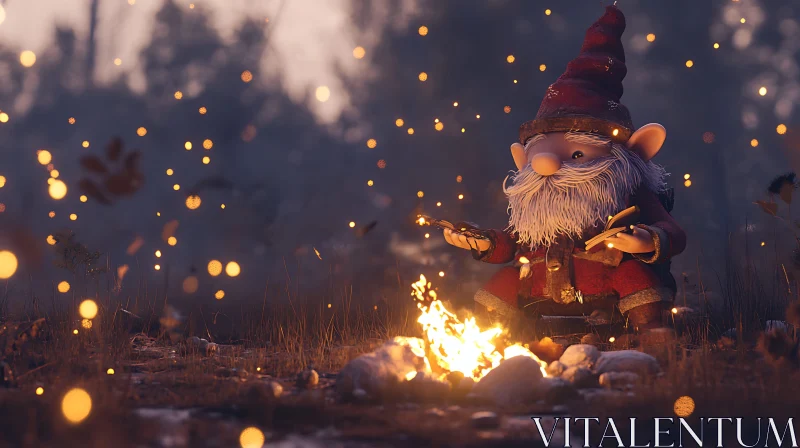 Forest Gnome Warmth AI Image