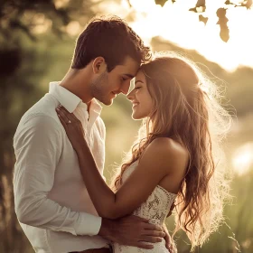 Intimate Moment: A Couple's Serene Connection