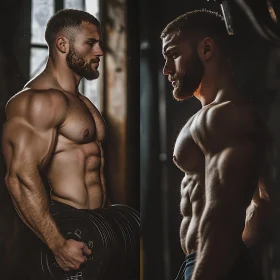 Dual Portrait of Muscular Men