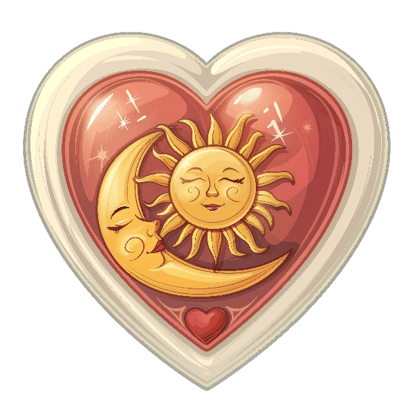 POD Design Sun and Moon Heart T-Shirt Design