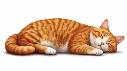 Sleeping Ginger Cat Artwork