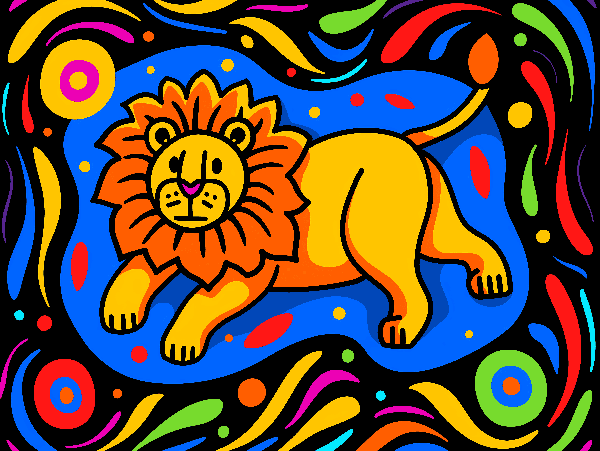 Colorful Lion Abstract Design POD Design