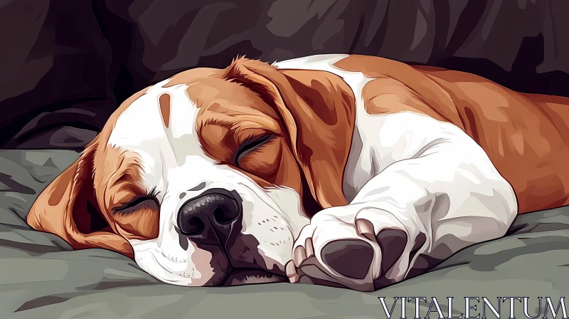 Charming Sleeping Dog Art AI Image