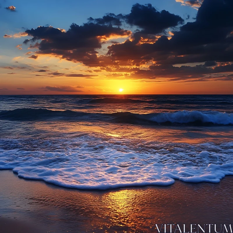 Seascape Sunset Reflection AI Image