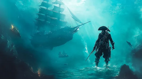 Ocean Pirate with Ship