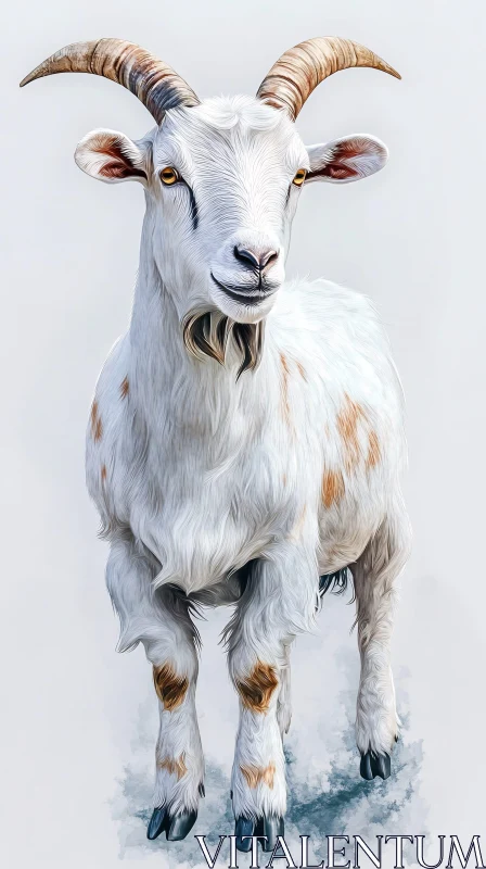 Textured Goat Image with Expressive Eyes AI Image