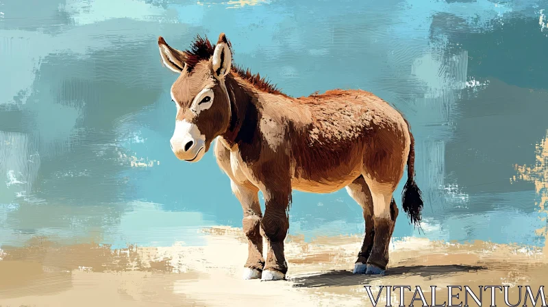 Artistic Donkey Portrait AI Image