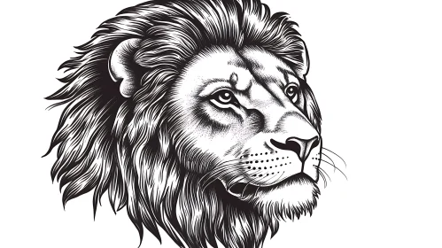 Monochrome Lion Art
