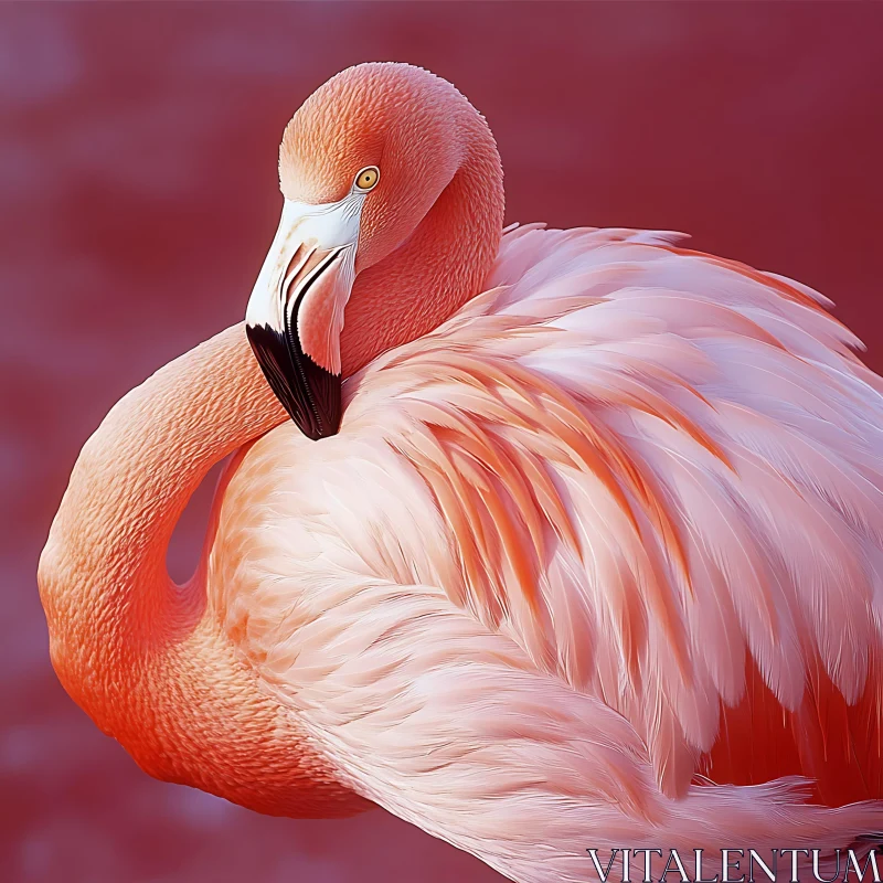 Graceful Flamingo in Pink Plumage AI Image