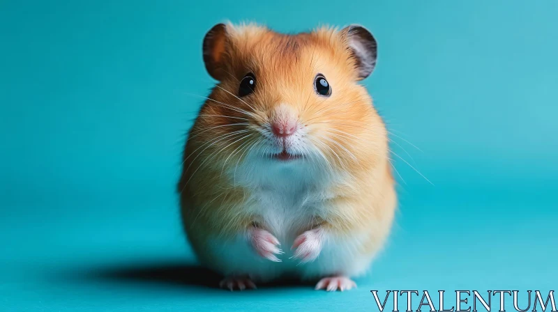 AI ART Adorable Hamster Against Teal