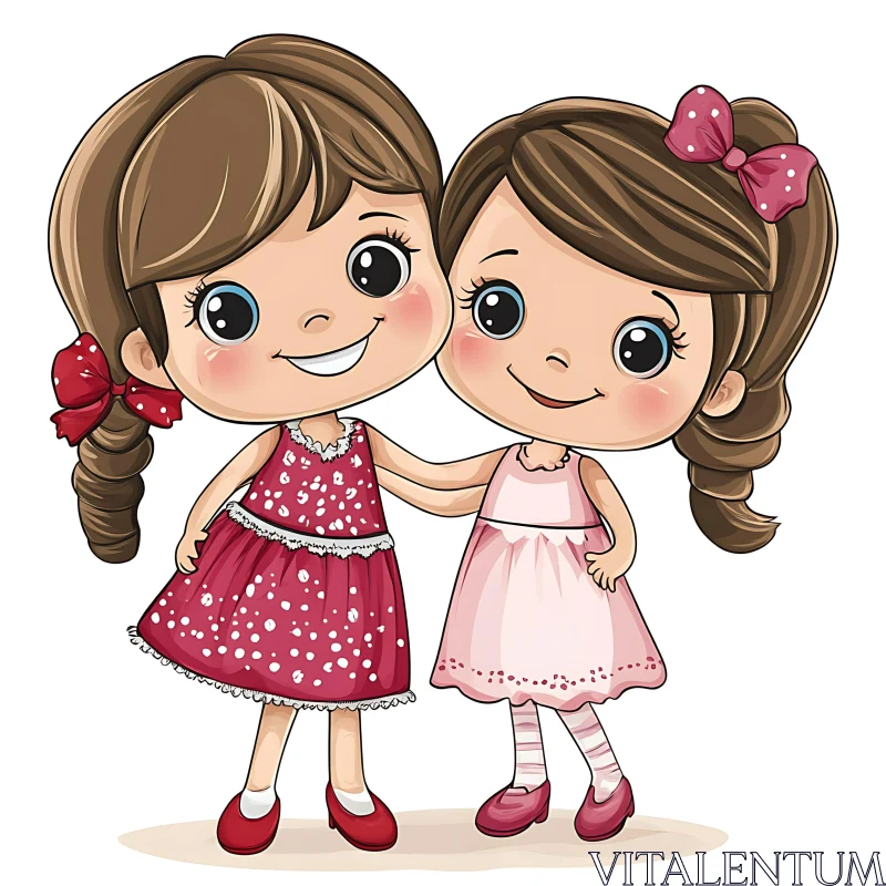 AI ART Cartoon Best Friends Forever Artwork