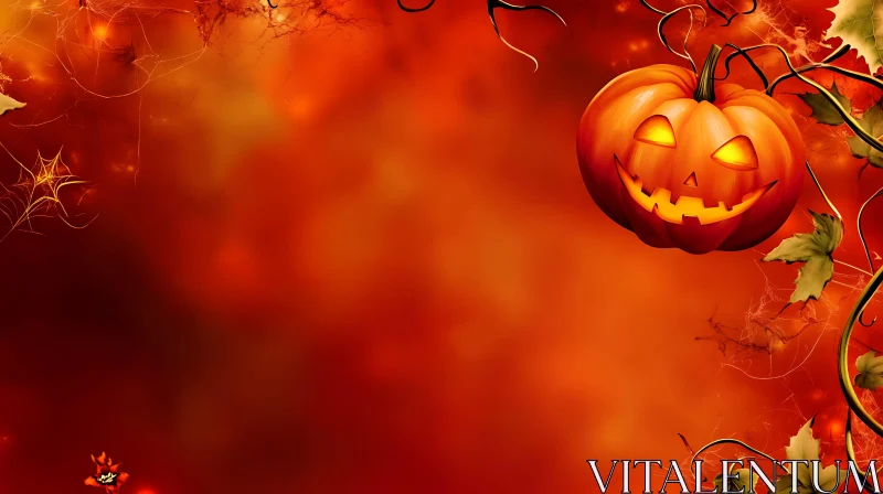 Spooky Pumpkin and Autumnal Vibes AI Image