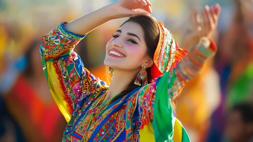 Smiling Woman in Traditional Dress