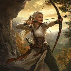 Female Elf Archer with Bow