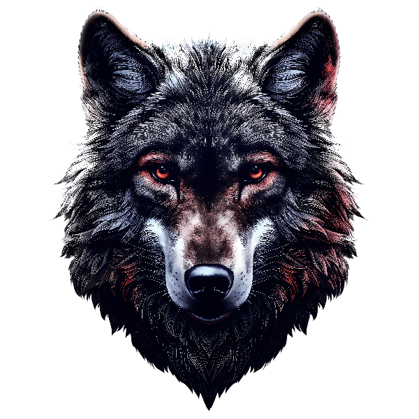 Wolf Portrait Illustration T-Shirt POD Design