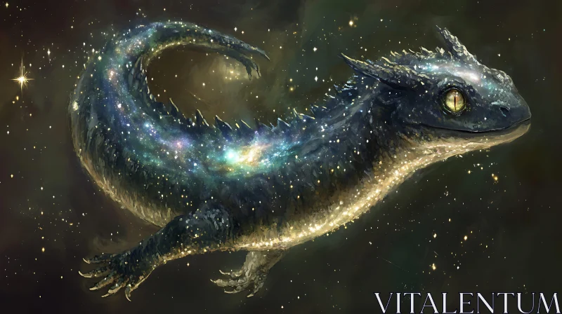 AI ART Galaxy Dragon in Starry Night