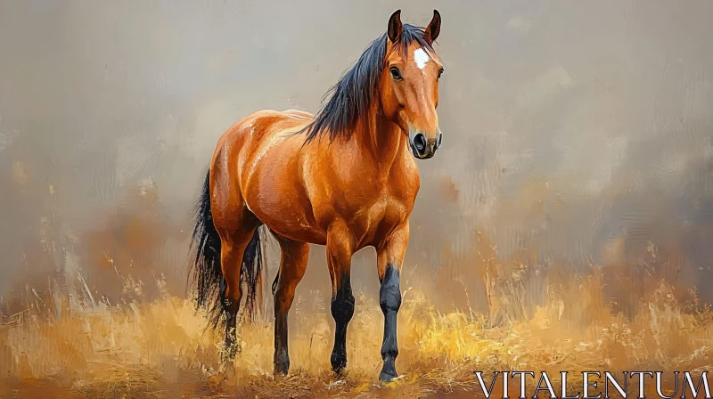 Elegant Horse in Natural Setting AI Image