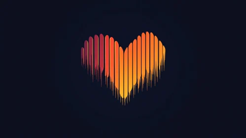 Abstract Heart with Gradient Lines