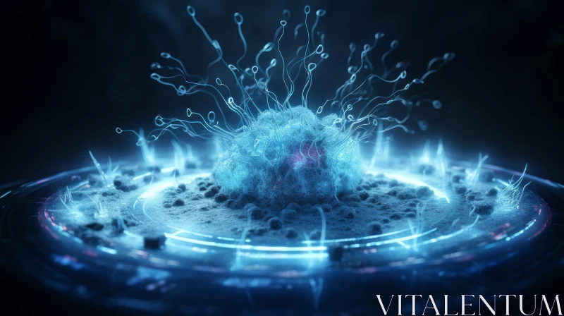 Captivating Art: Cancer Cells on a Spinning Disk AI Image