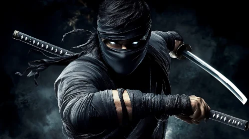 Mysterious Ninja in Dark Attire