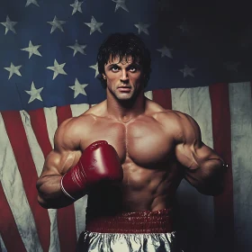 Patriotic Boxer Portrait