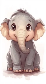 Cute Baby Elephant Art
