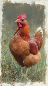 Elegant Farmyard Hen Portrait