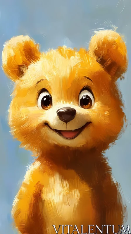 Charming Teddy Bear Art AI Image