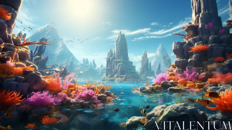 Elaborate Artistic Environments: Metropolis Meets Underwater Nature AI Image