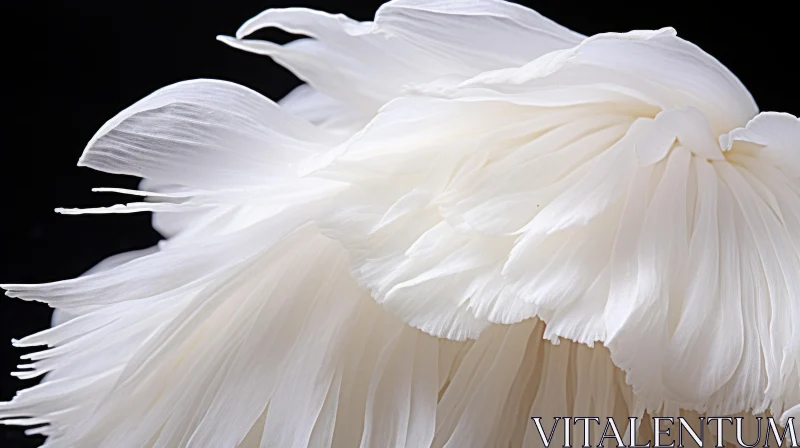 Ethereal White Feathers and Flower - An Angelic Monochrome Art AI Image