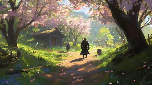 Cherry Blossom Path Landscape