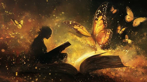 Fantasy World: Girl and Butterfly Magic