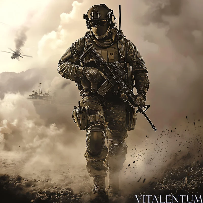 AI ART Military Soldier in Combat