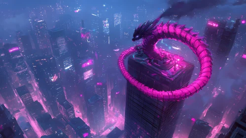 Dragon Guardian of the Cyberpunk City