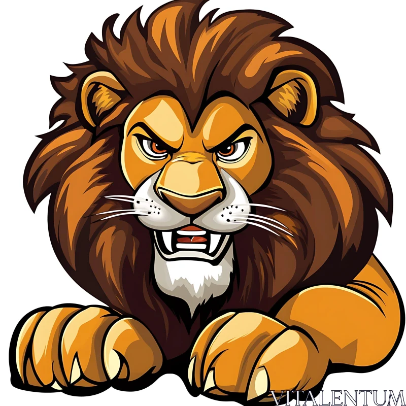 Lion Cartoon Image AI Image