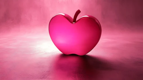 Heart Shaped Object on Pink Background