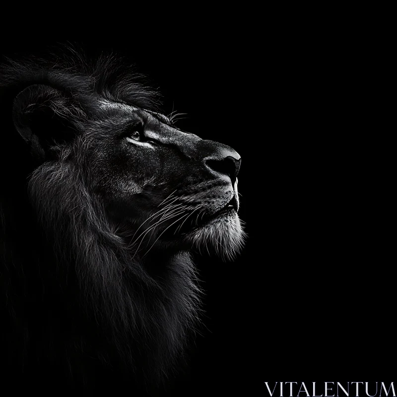 AI ART Lion in Black and White