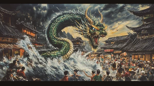 Ancient Dragon Over City