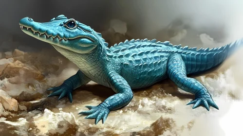 Blue Reptile Art