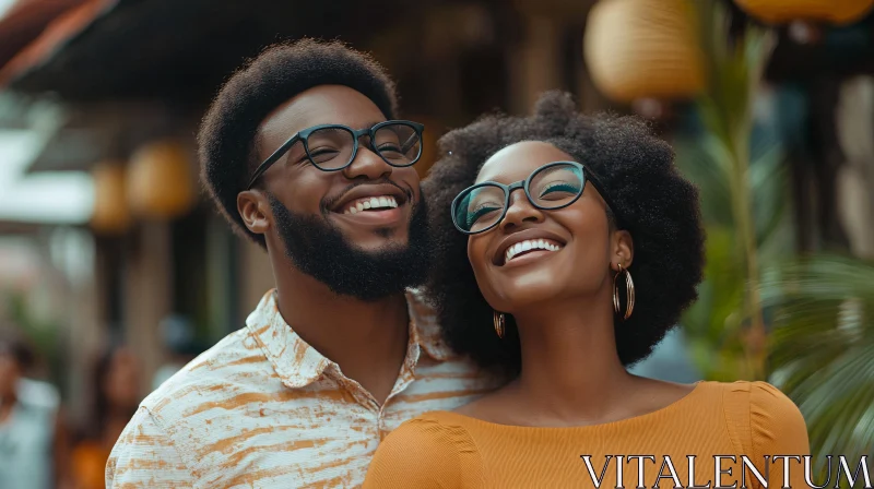 Smiling Couple with Glasses AI Image