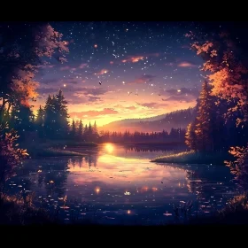 Evening Serenity: Lake Reflection