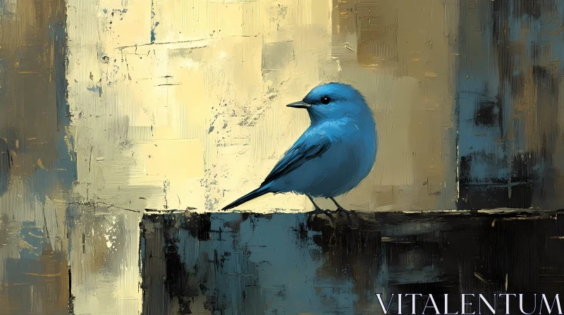 Abstract Art with Blue Bird AI Image