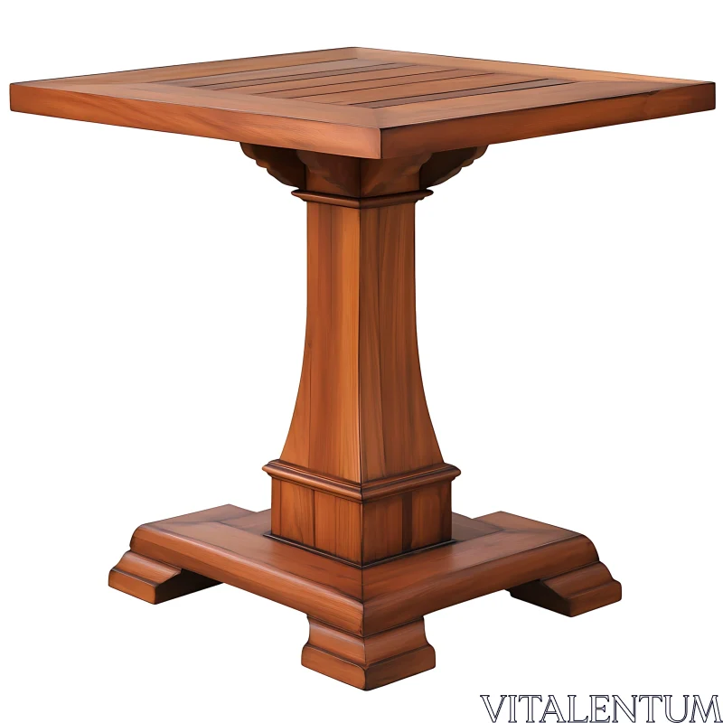 AI ART Classic Wood Table with Square Top