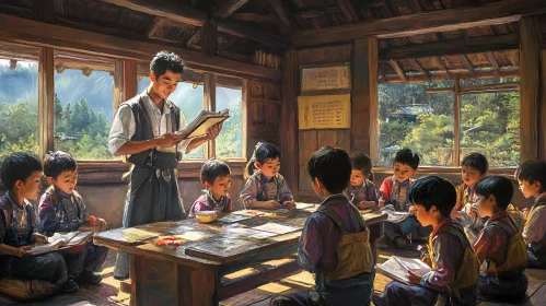 Children Learning in a Traditional Classroom