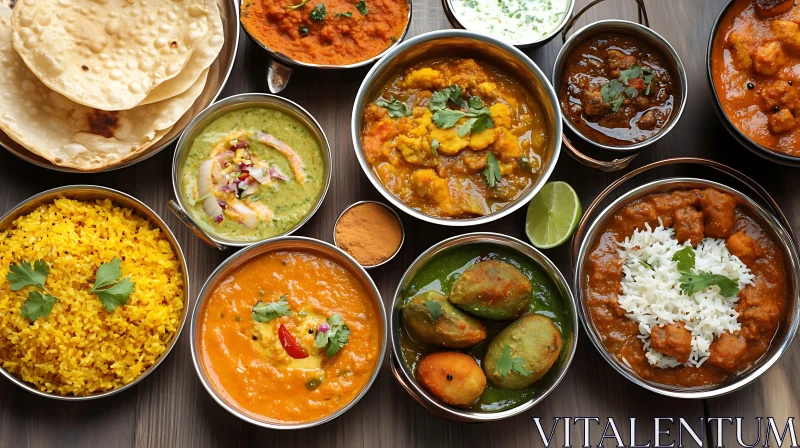 AI ART Assorted Indian Dishes: A Colourful Feast