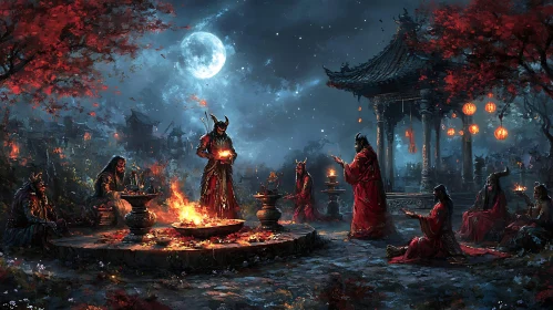 Crimson Night Ceremony: A Mystical Gathering