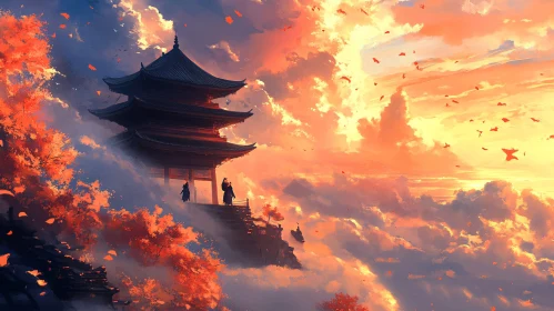 Asian Temple in the Clouds