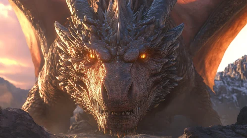 Dragon's Fiery Stare: A Fantasy Portrait