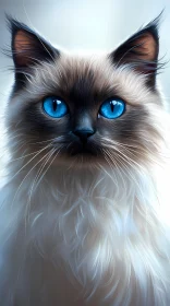 Serene Feline with Striking Blue Eyes