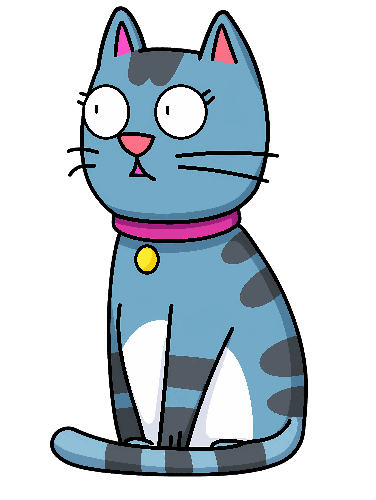 POD Design Surprised Cartoon Cat with Stripes on Transparent Background